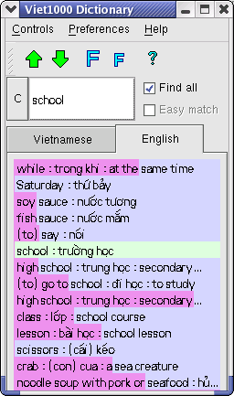 search for English